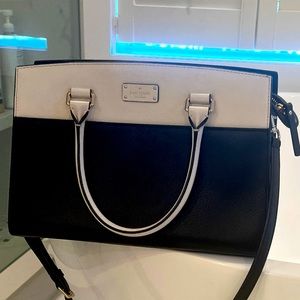 Kate Spade Black and White Color Block medium satchel!